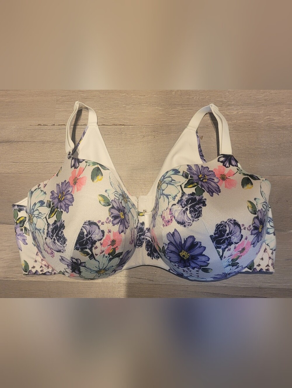 Cacique Lightly Lined Floral Full-Coverage Bra Size 44DDD/F Nwot